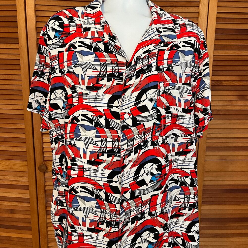 MARVEL CAPTAIN AMERICA SZ 3XL (54-56) SHORT SLEEVE CASUAL SHIRT